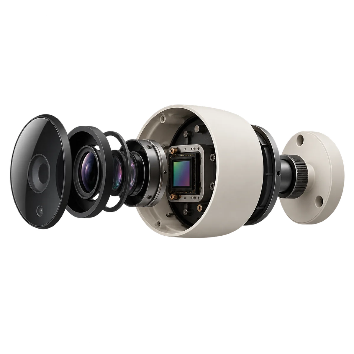 Exploded optical camera design concept