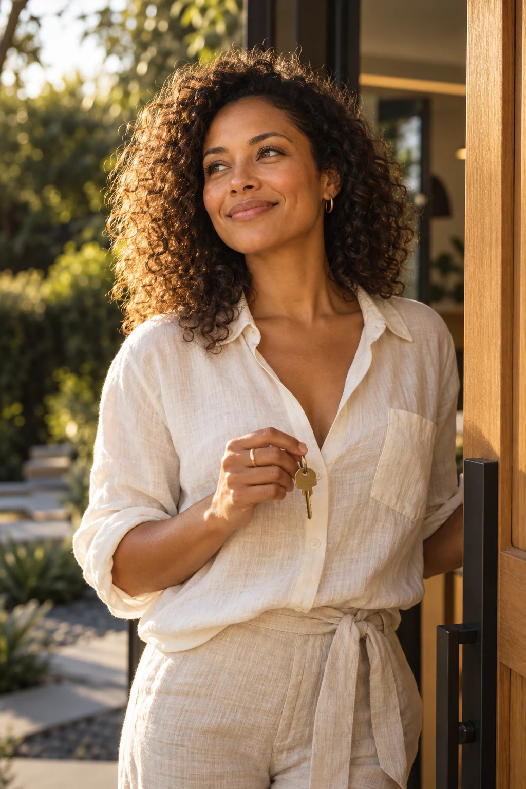 Original concept portrait of a relaxed homeowner